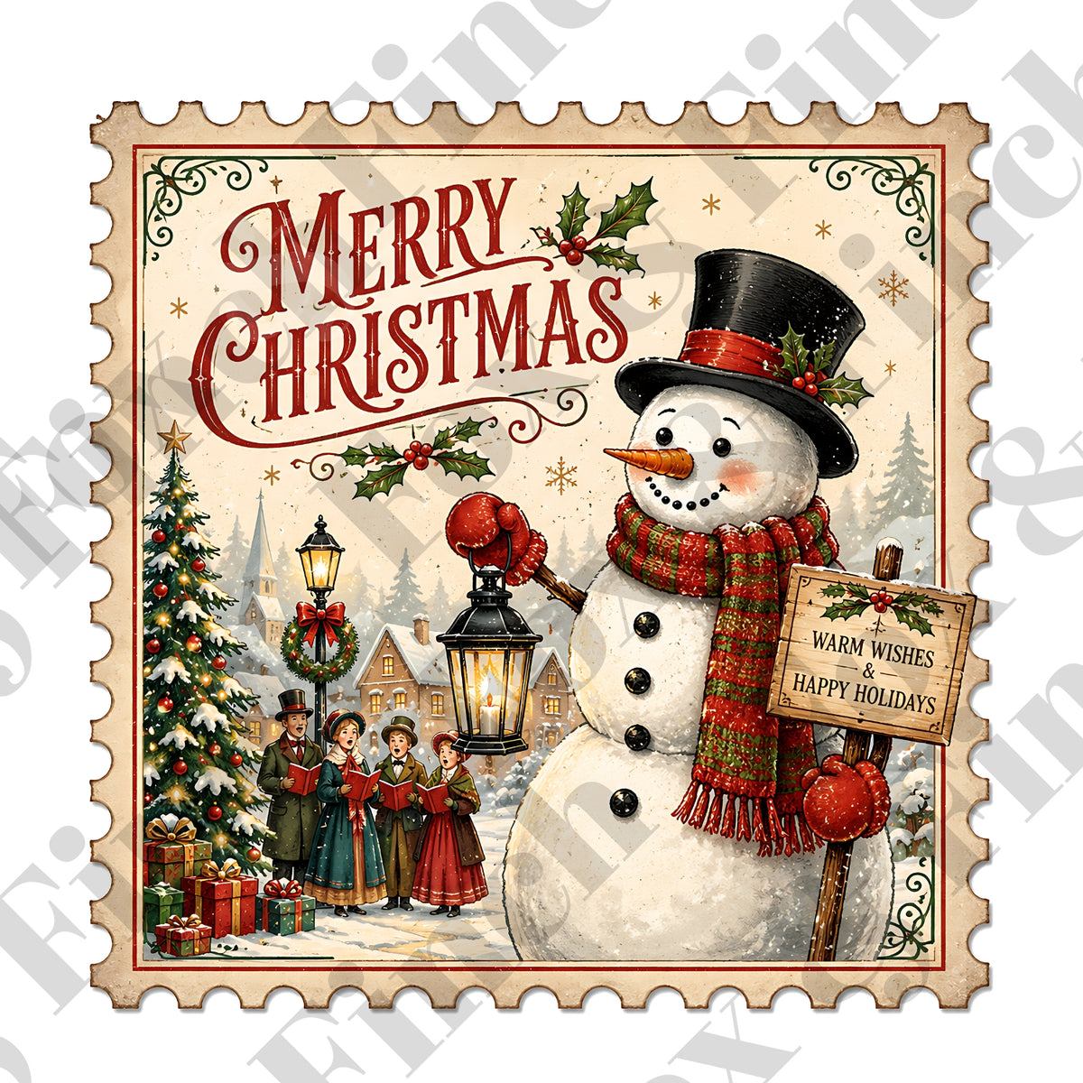 Merry Christmas Snowman Card