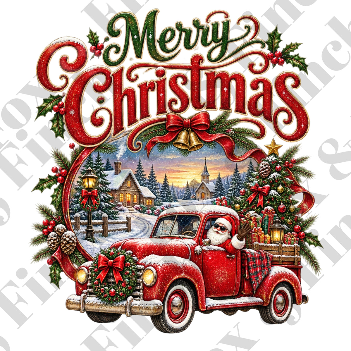 Merry Christmas Truck Card