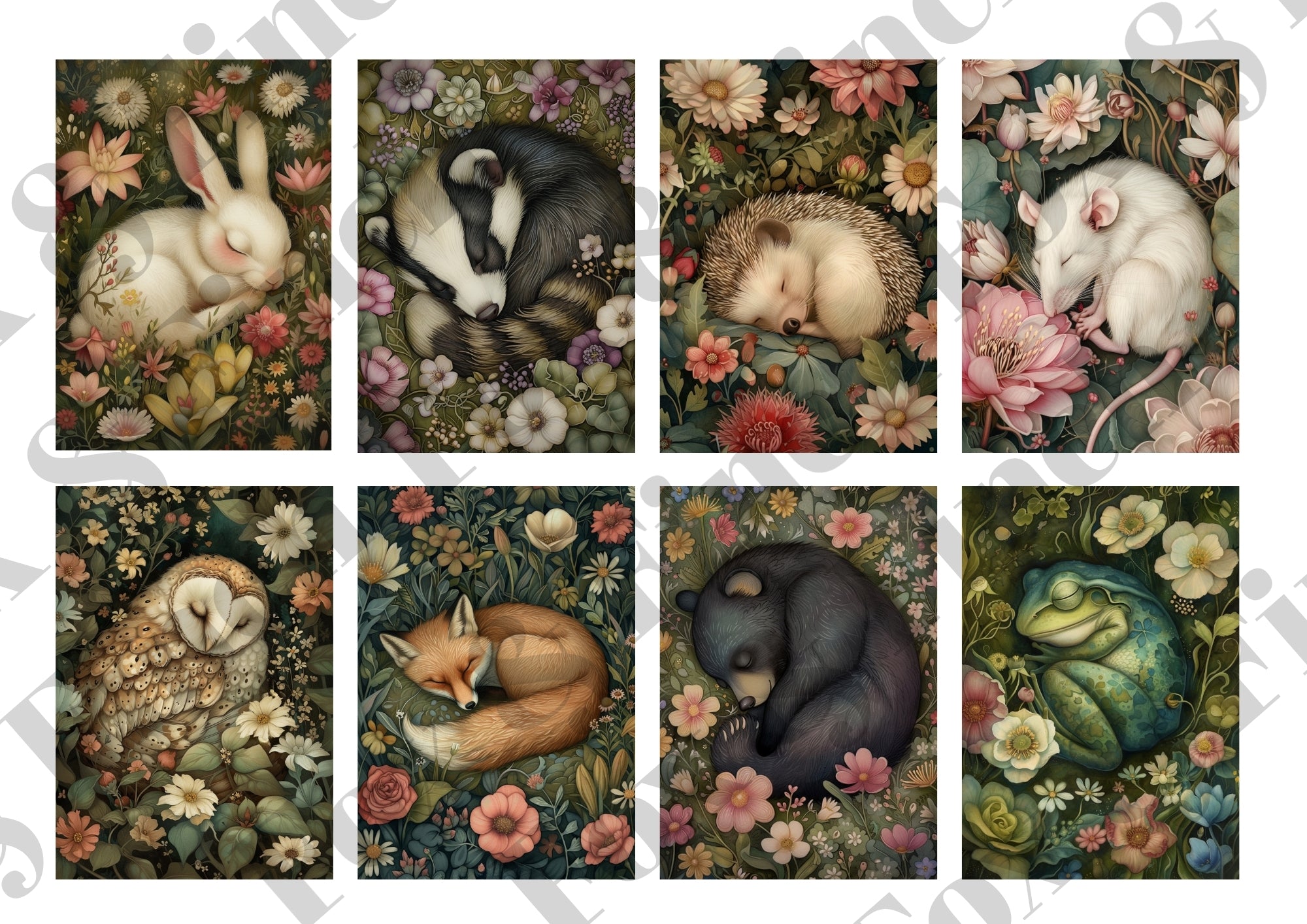 Sleeping Animals Gift Tags