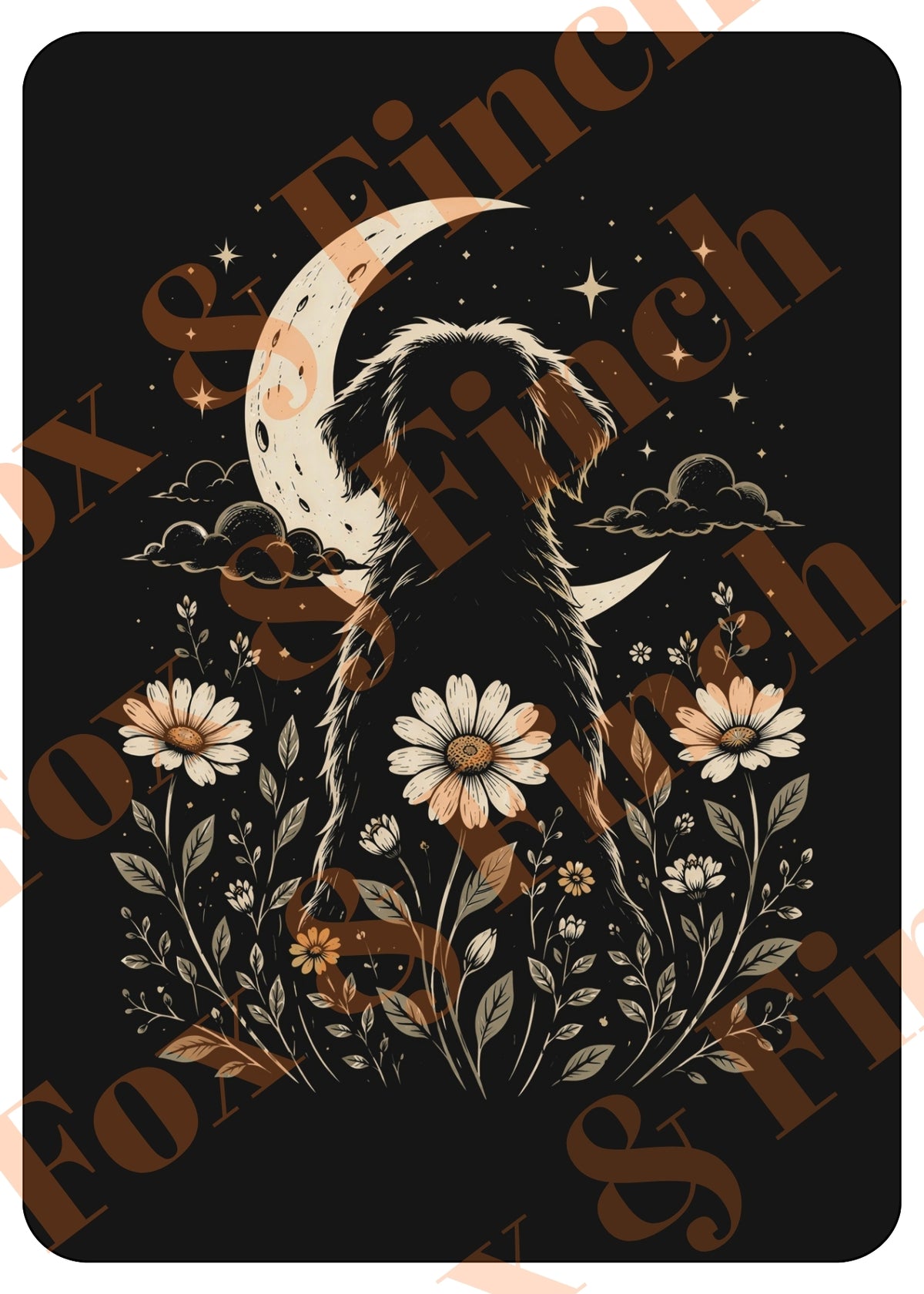 Moon Gazing Dog Kindle Insert